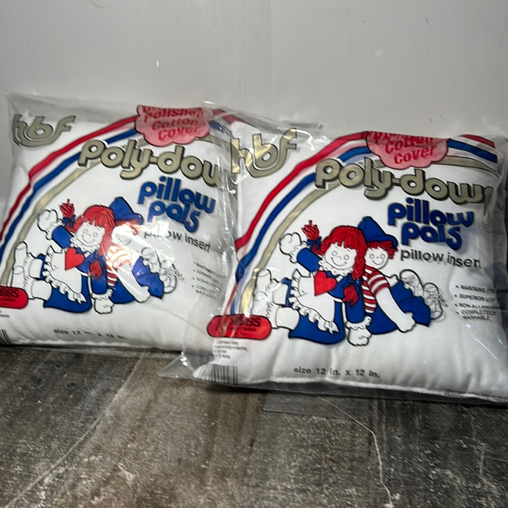 NEW Hobbs Poly-Down Pillow Pals Cotton Cover Pillow Inserts Sealed